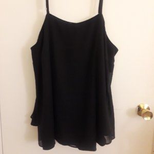 Black double layer swing tank top
